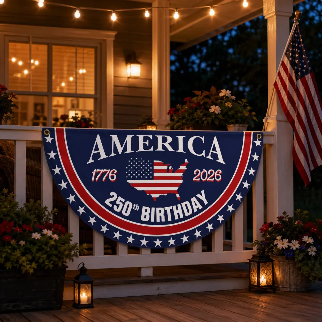 America 250th Birthday Semicircular Flag