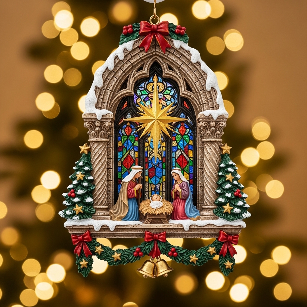 Christmas Ornaments: Hang the Sacred & Romantic Beauty of Church Stained - Glass Windows on Your Tree🎄