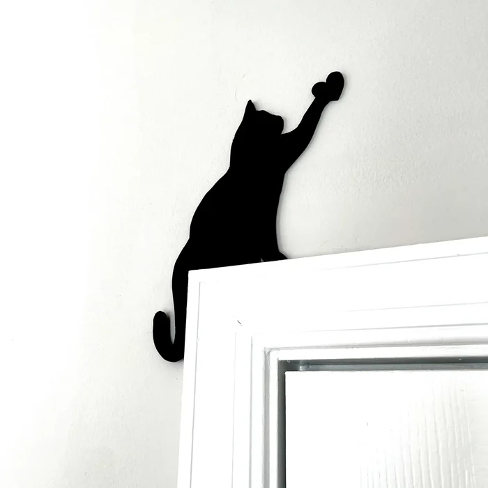 Halloween Black Cat Door Corner Sign Decoration