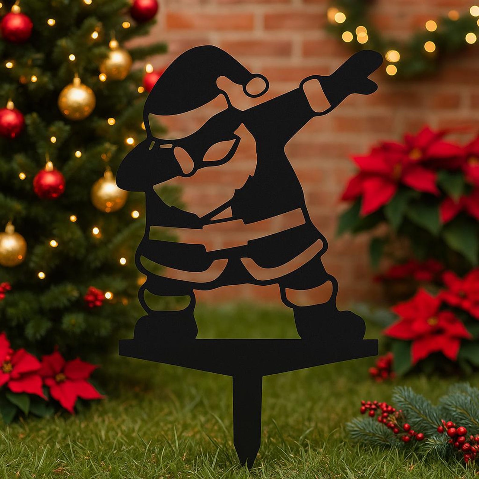 Funny Santa Claus Metal Garden Decor