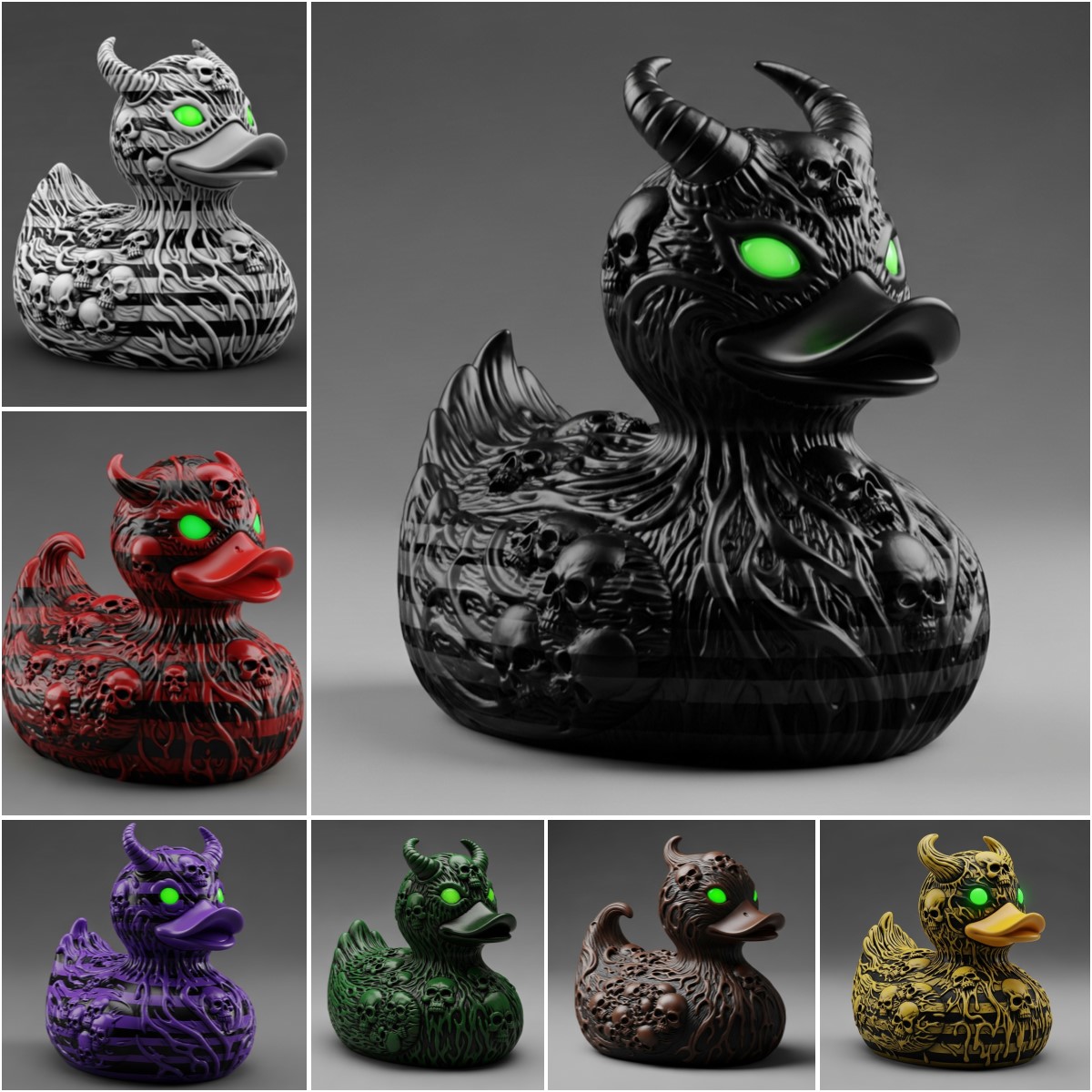 🦆🔥 Seven Deadly Sins Demon Ducks - Gothic Decor with Attitude