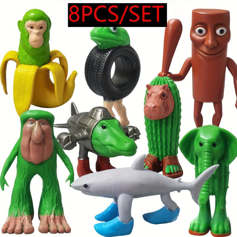 💥8pcs 1 Set Italian Brainrot Plastic Toy Action Figure