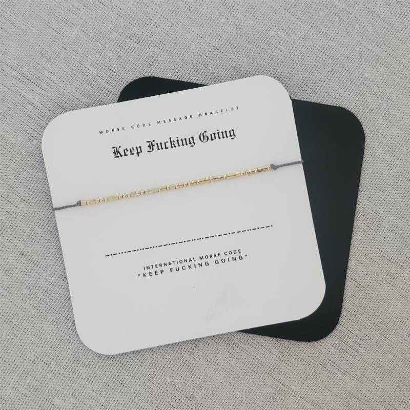 KEEP FUCKING GOING Morse Code Message Bracelet