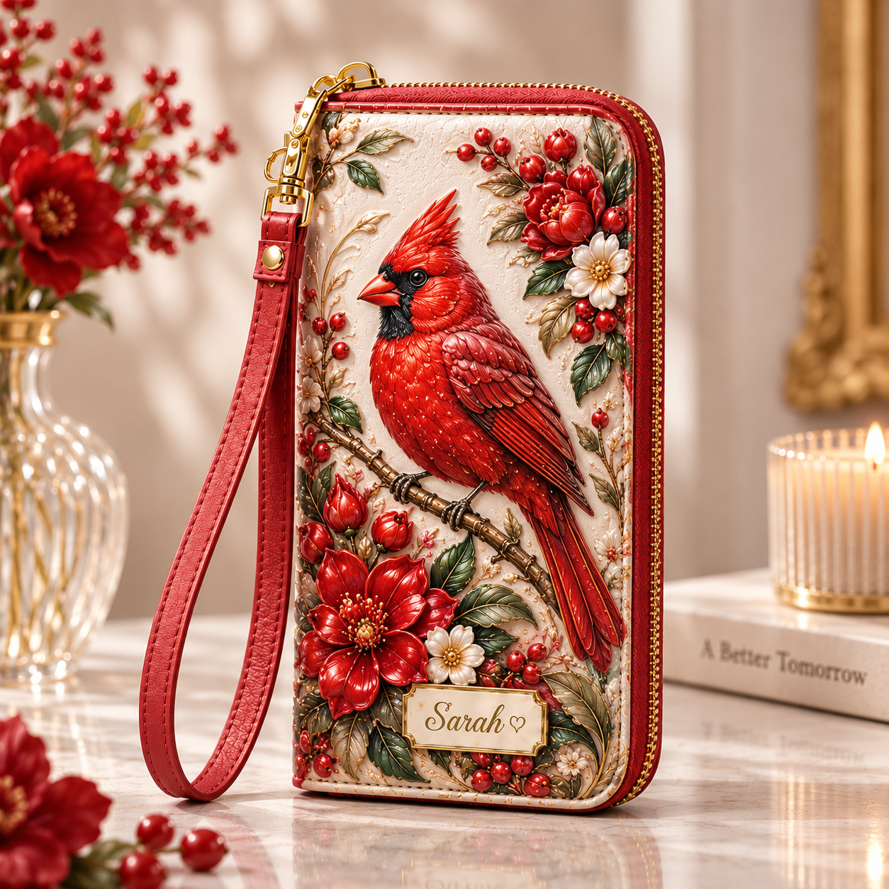 Personalized Floral & Wildlife Wristlet Wallet 🌸🦋