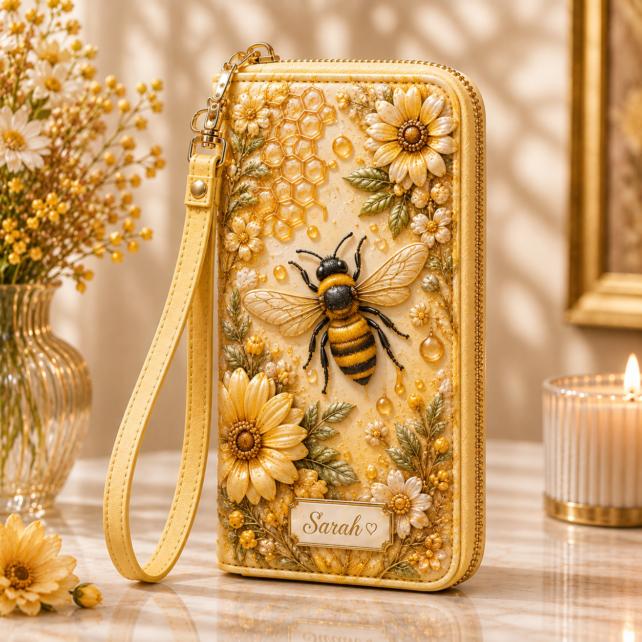 Personalized Floral & Wildlife Wristlet Wallet 🌸🦋