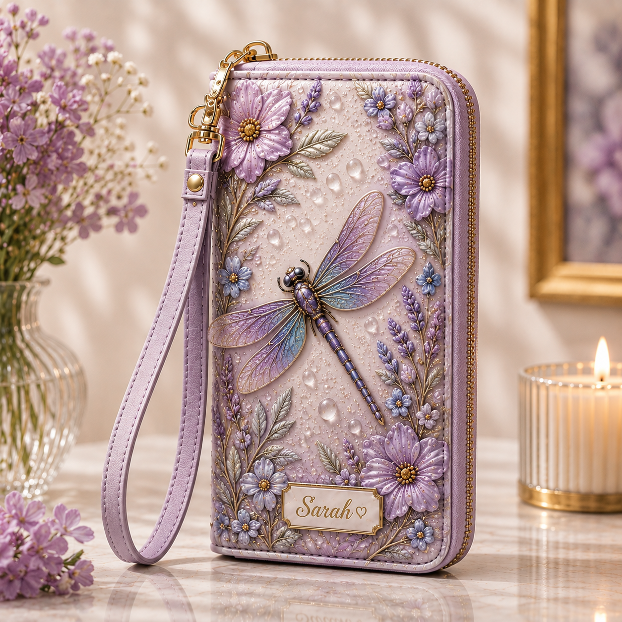 Personalized Floral & Wildlife Wristlet Wallet 🌸🦋