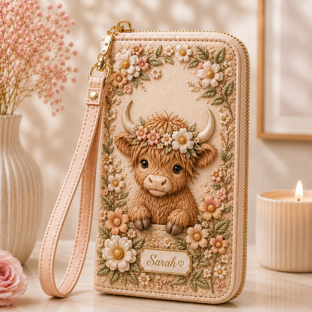 Personalized Floral & Wildlife Wristlet Wallet 🌸🦋
