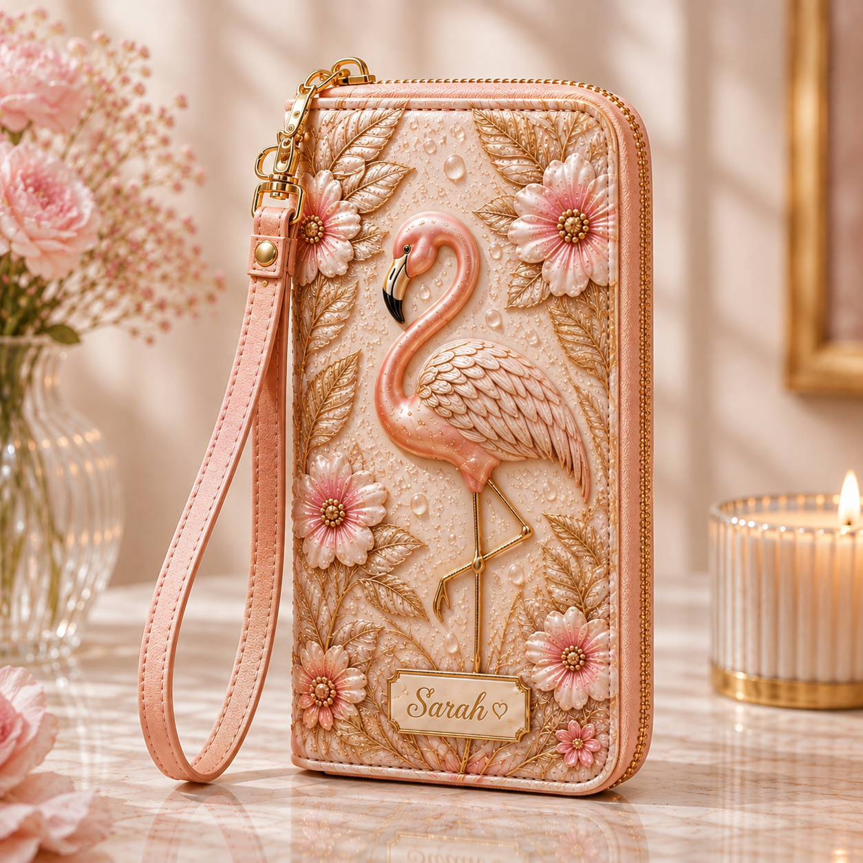 Personalized Floral & Wildlife Wristlet Wallet 🌸🦋