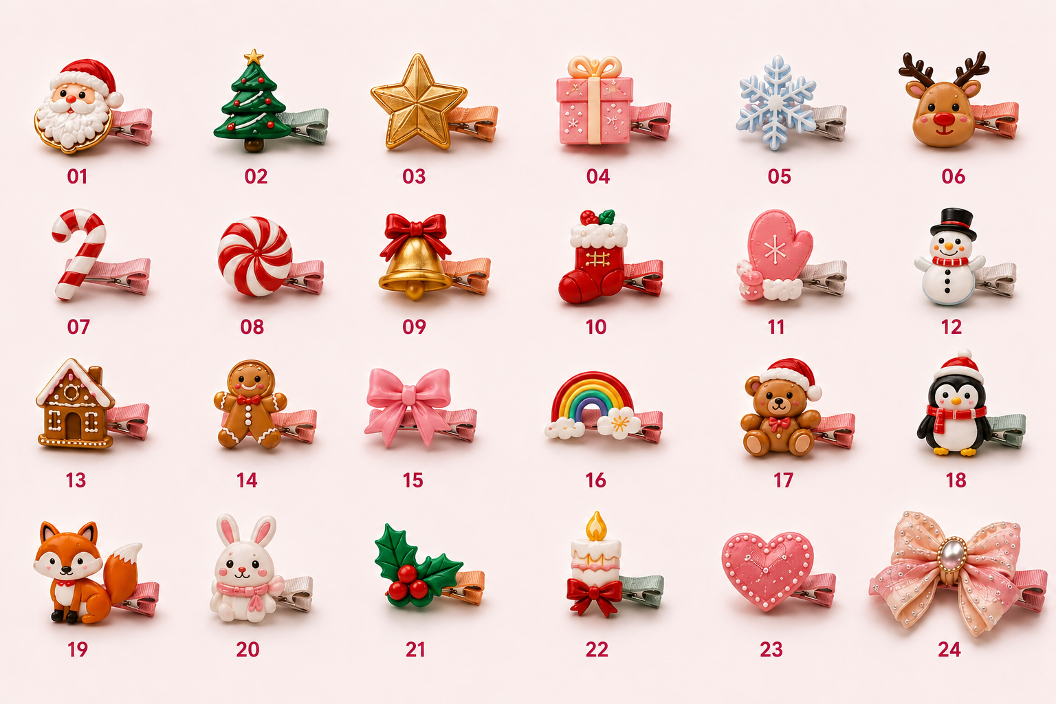 24 Days of Christmas Magic——Girls’ Advent Hair Clip Calendar 🎄✨