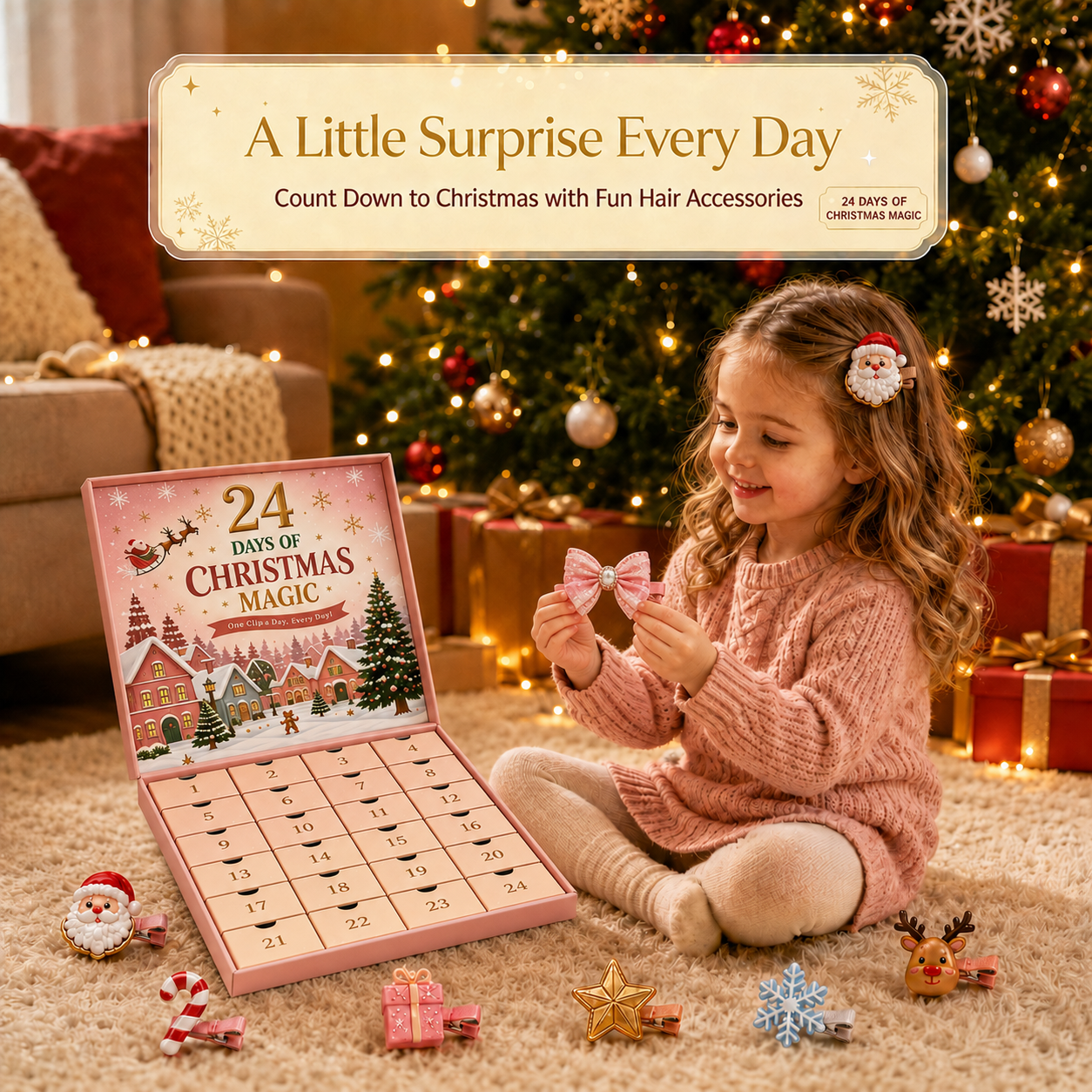 24 Days of Christmas Magic——Girls’ Advent Hair Clip Calendar 🎄✨