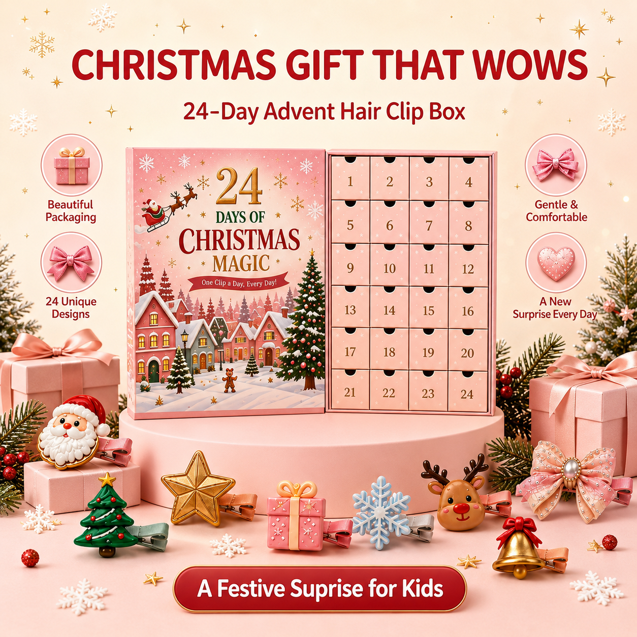 24 Days of Christmas Magic——Girls’ Advent Hair Clip Calendar 🎄✨