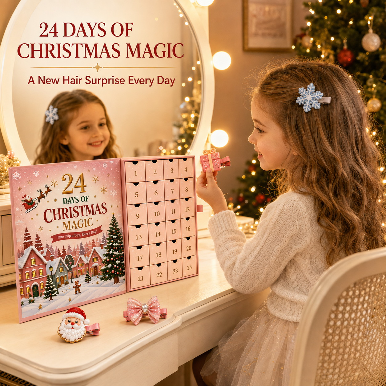 24 Days of Christmas Magic——Girls’ Advent Hair Clip Calendar 🎄✨