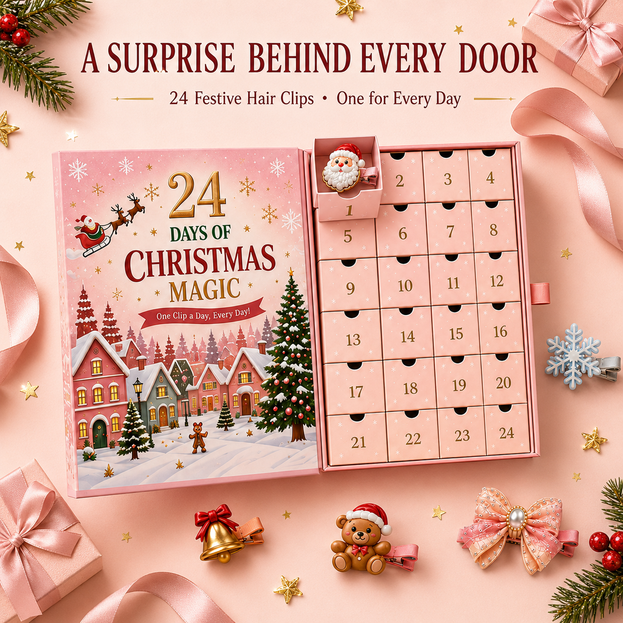 24 Days of Christmas Magic——Girls’ Advent Hair Clip Calendar 🎄✨