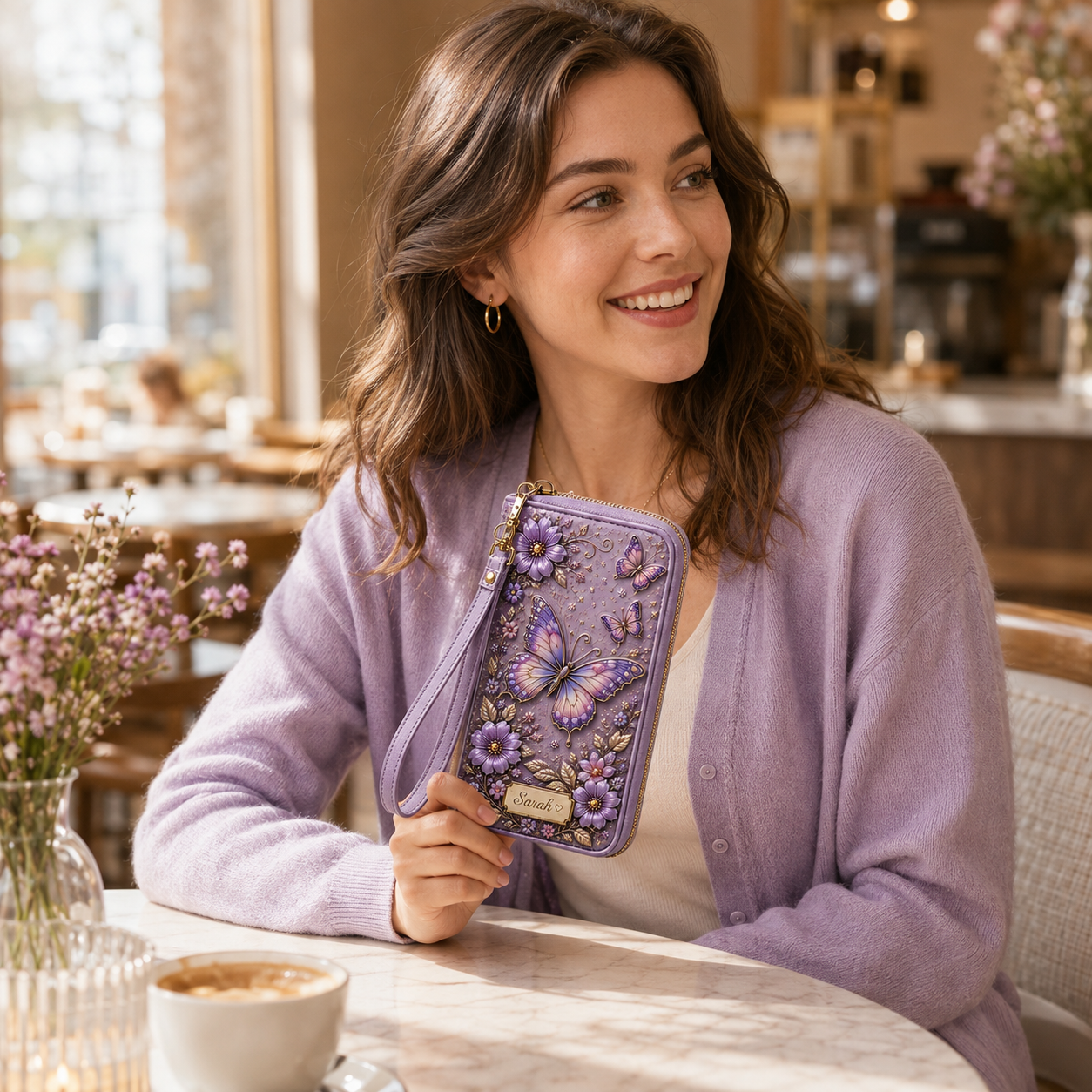 Personalized Floral & Wildlife Wristlet Wallet 🌸🦋