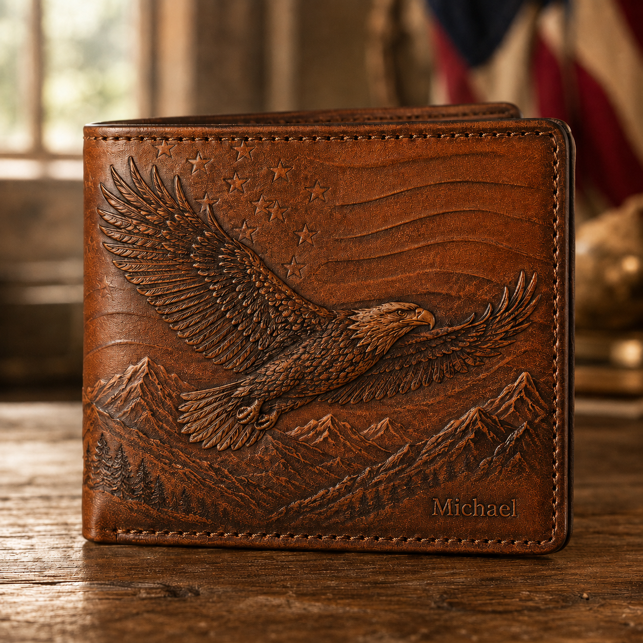 Personalized Heritage & Outdoors Bifold Wallet for Men 🦅🦌