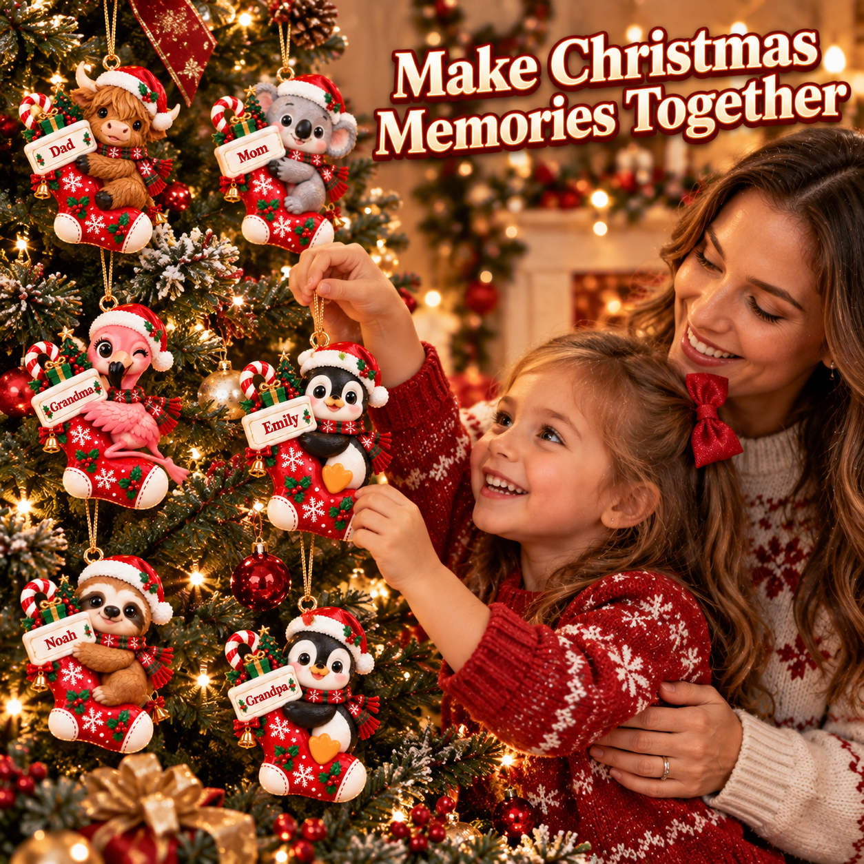 Personalized Christmas Stocking Animal Ornament 🎄🐼