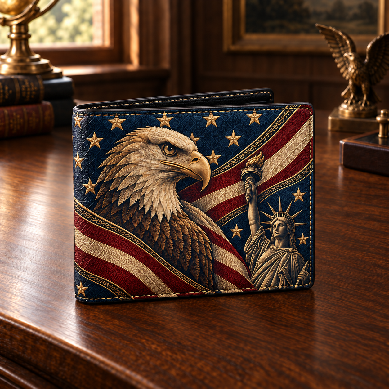 Personalized American Heritage Bifold Wallet for Men 🇺🇸
