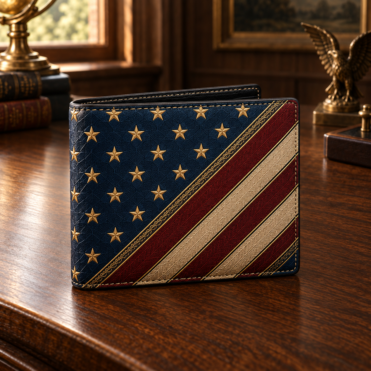 Personalized American Heritage Bifold Wallet for Men 🇺🇸