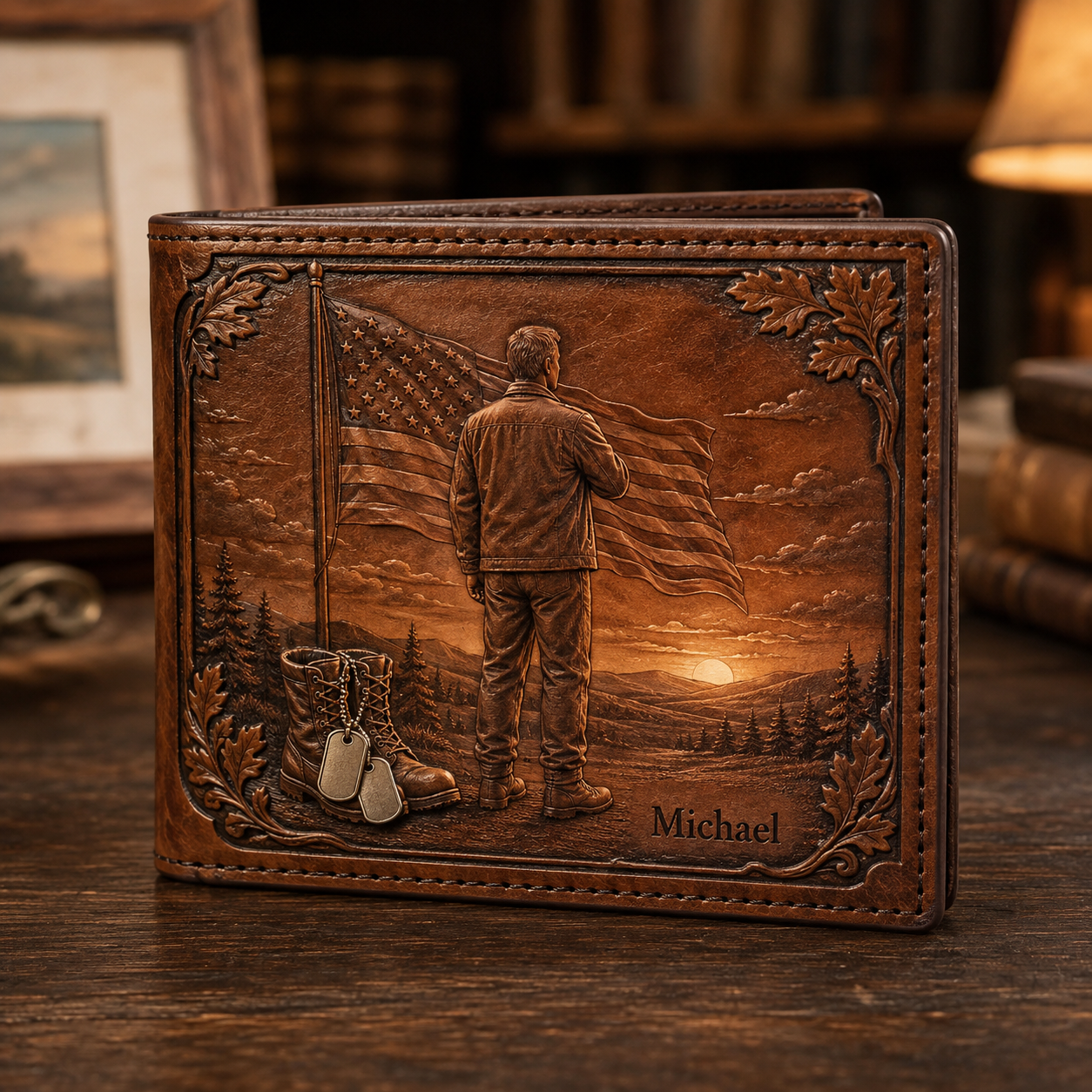 Personalized Heritage & Outdoors Bifold Wallet for Men 🦅🦌