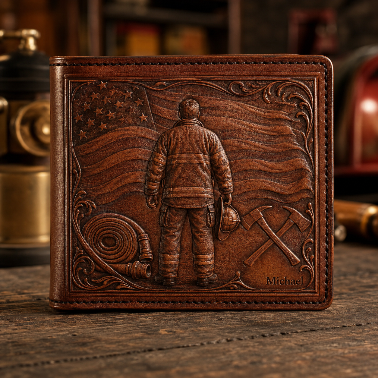 Personalized Heritage & Outdoors Bifold Wallet for Men 🦅🦌