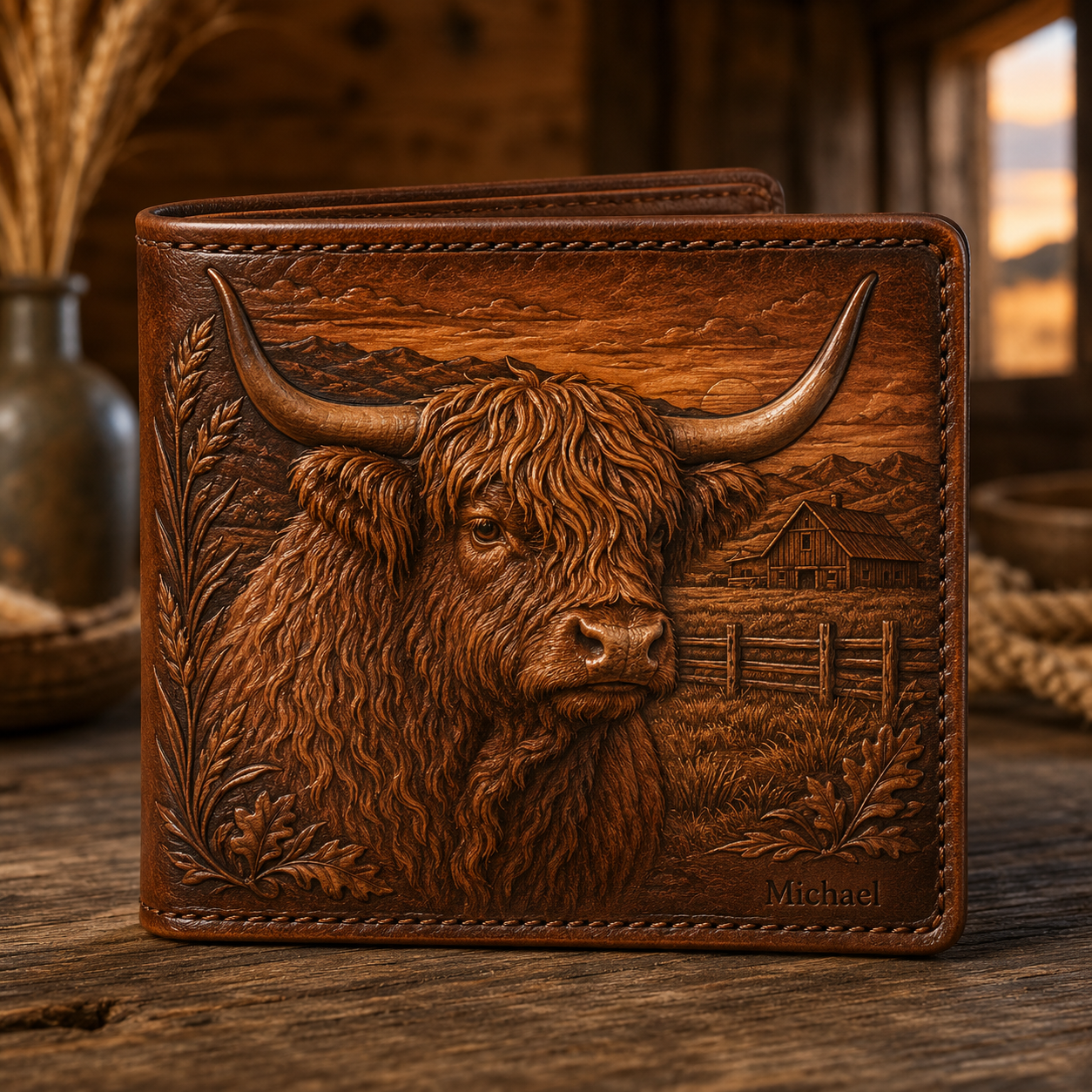 Personalized Heritage & Outdoors Bifold Wallet for Men 🦅🦌