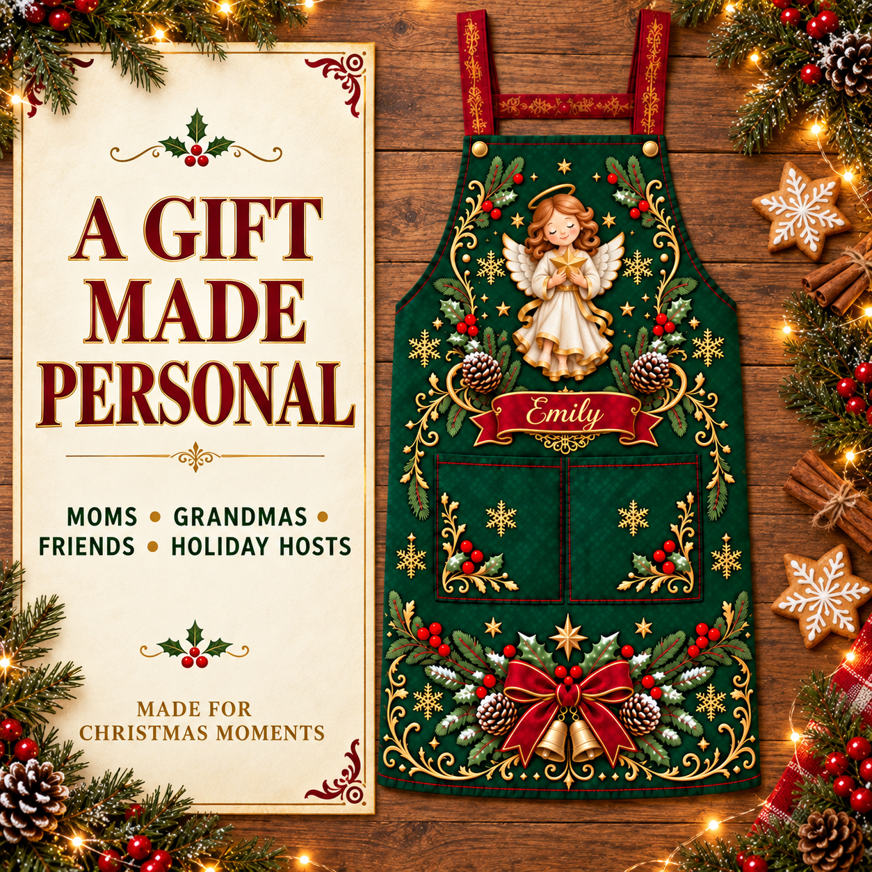 🎄 Personalized Christmas Apron