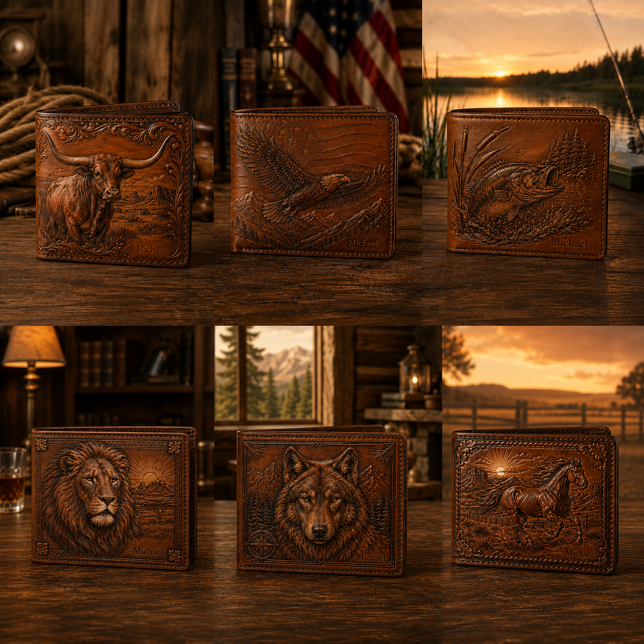 Personalized Heritage & Outdoors Bifold Wallet for Men 🦅🦌