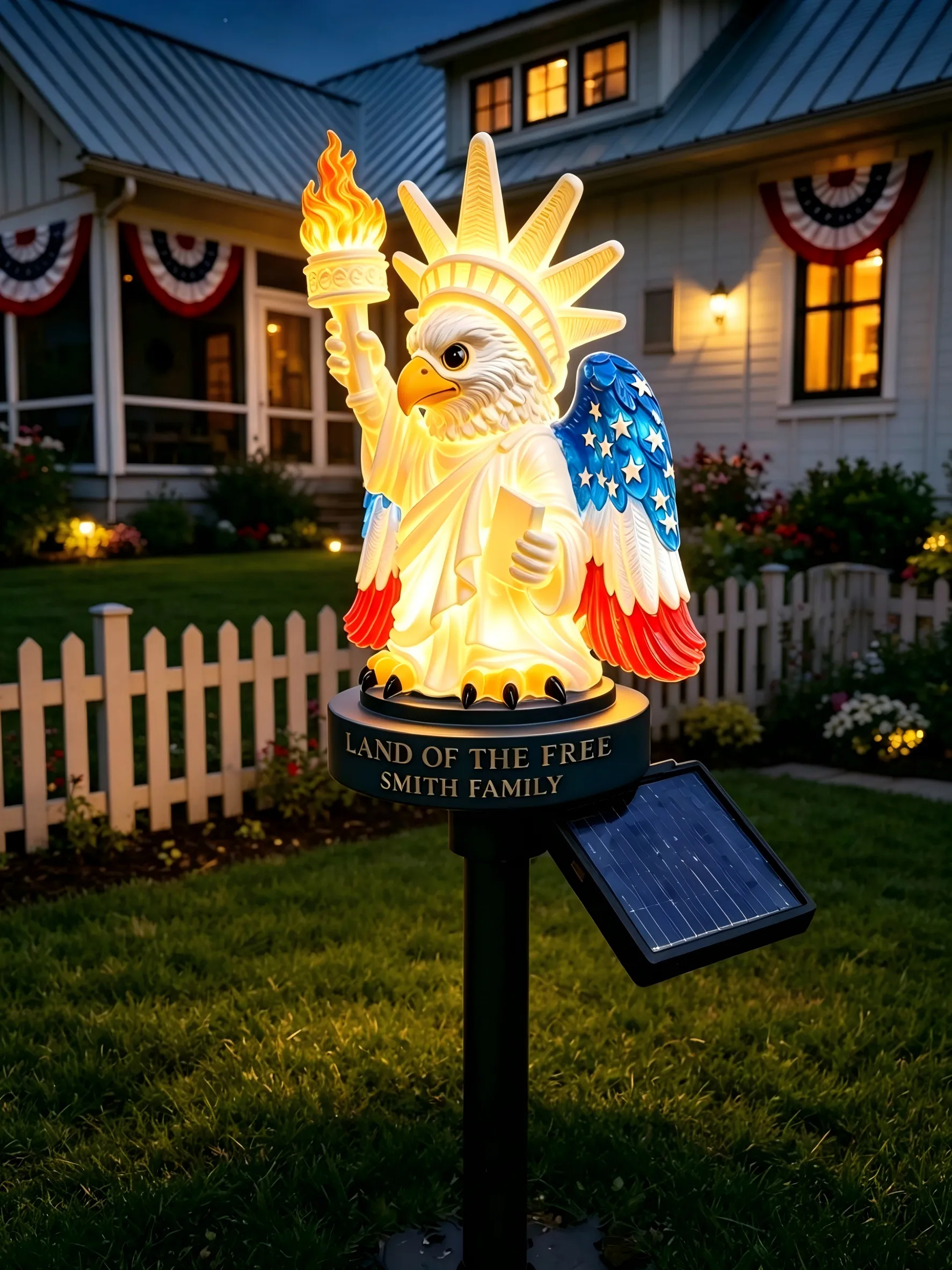 🦅Personalized Liberty Eagle Solar Garden Stake Light