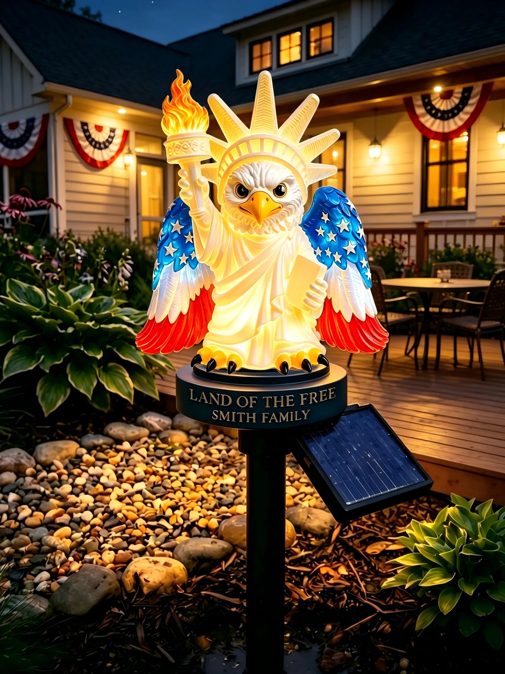 🦅Personalized Liberty Eagle Solar Garden Stake Light