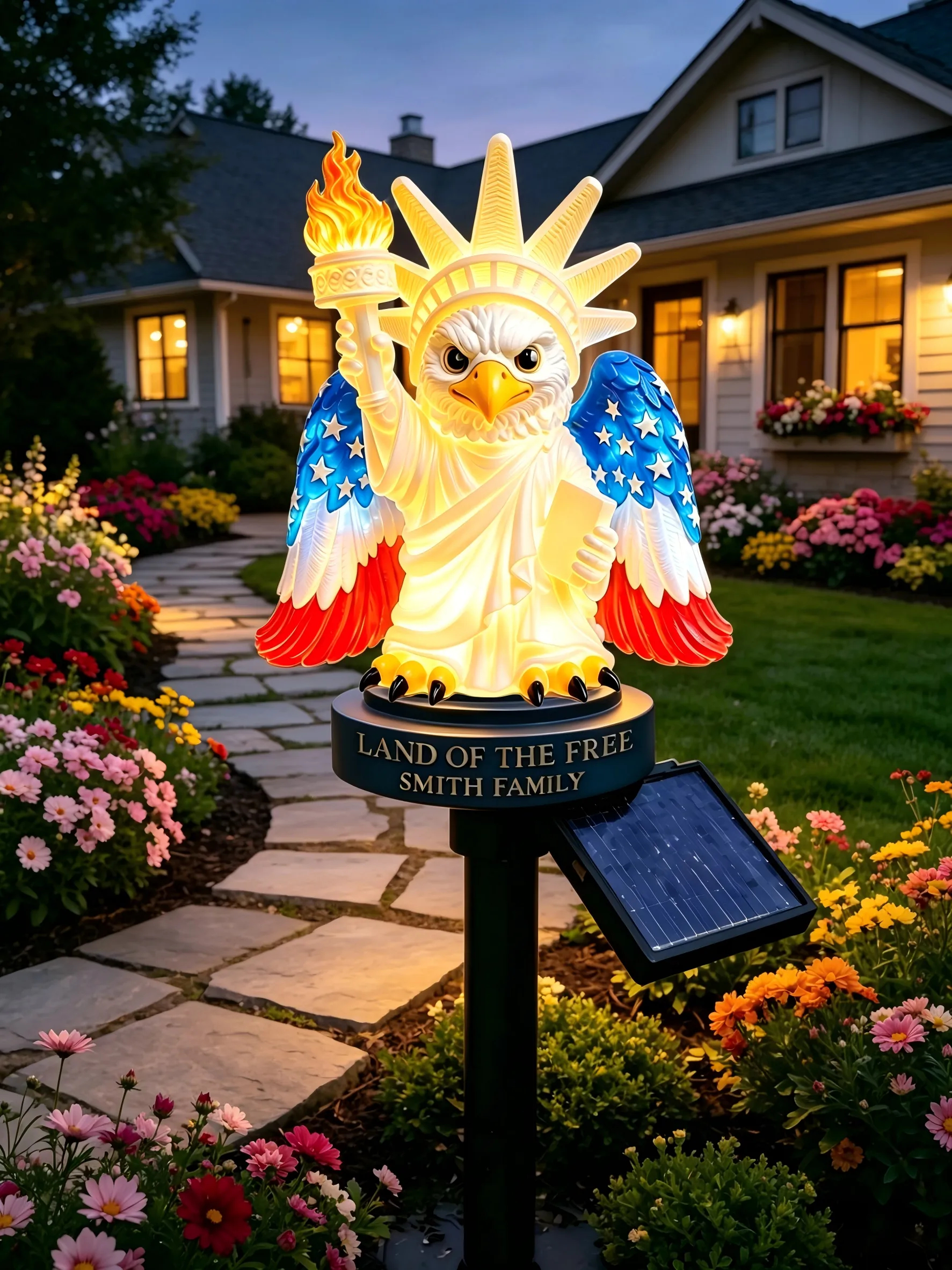 🦅Personalized Liberty Eagle Solar Garden Stake Light