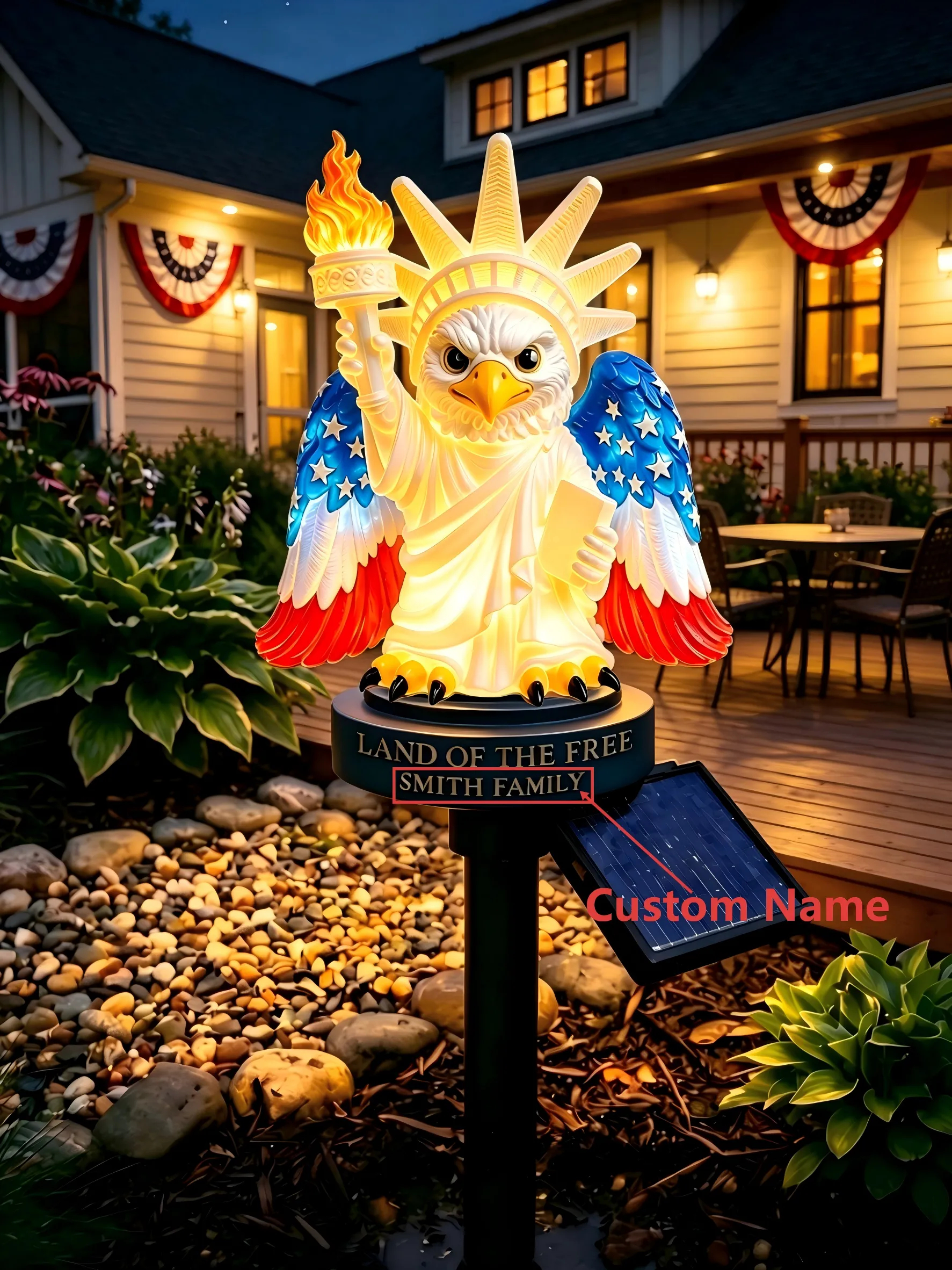 🦅Personalized Liberty Eagle Solar Garden Stake Light