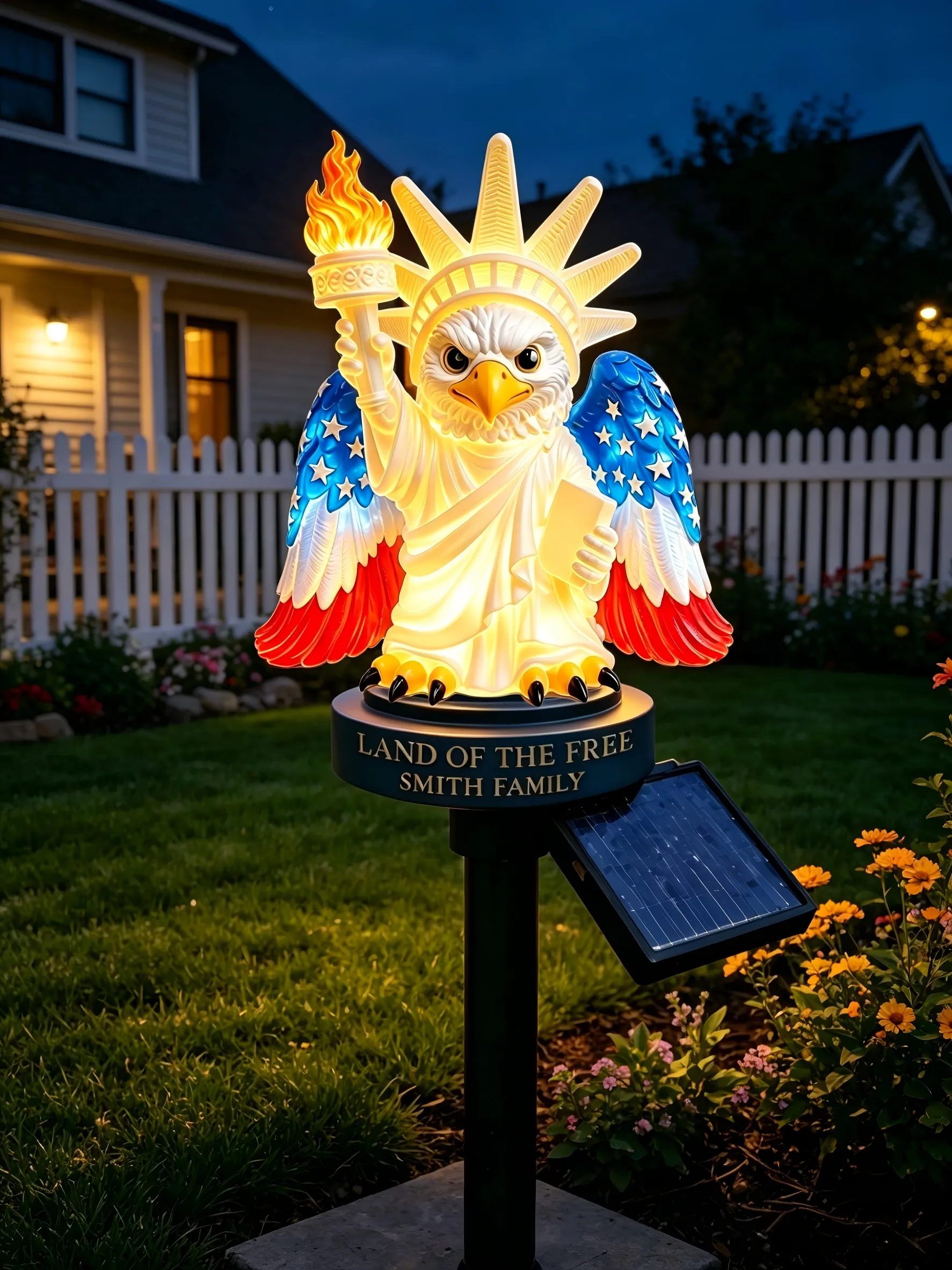 🦅Personalized Liberty Eagle Solar Garden Stake Light