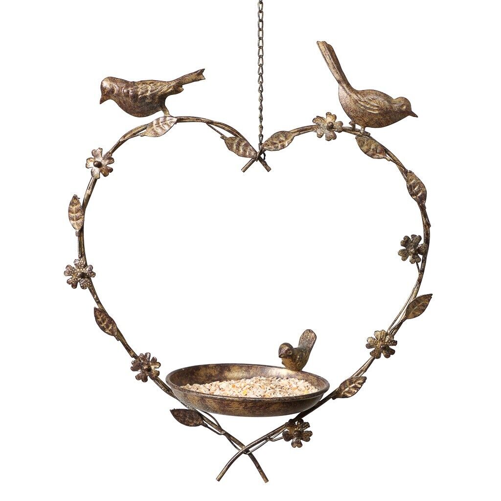 HOT🐦Vintage Hanging Heart Garden Bird Feeder