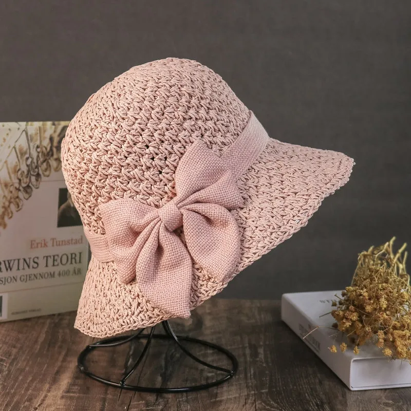💖Elegant Crochet Straw Hat with Ruffle Detail