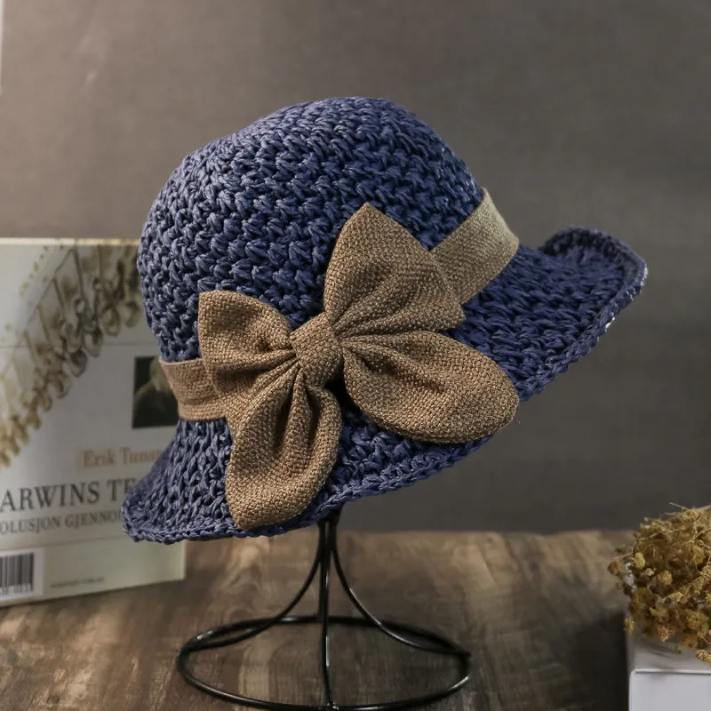 💖Elegant Crochet Straw Hat with Ruffle Detail