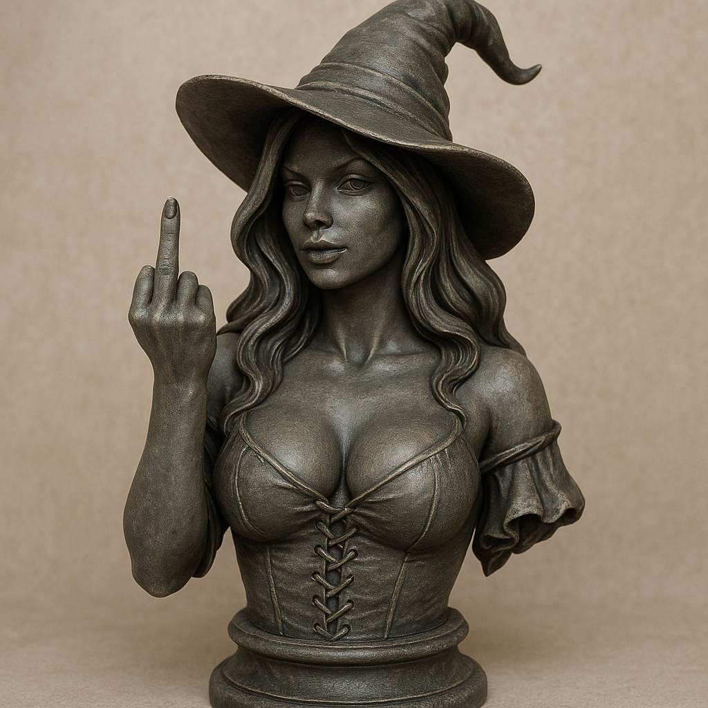 🖕Middle Finger Witch Bust – Because Magic Should Come with Attitude! 🔮