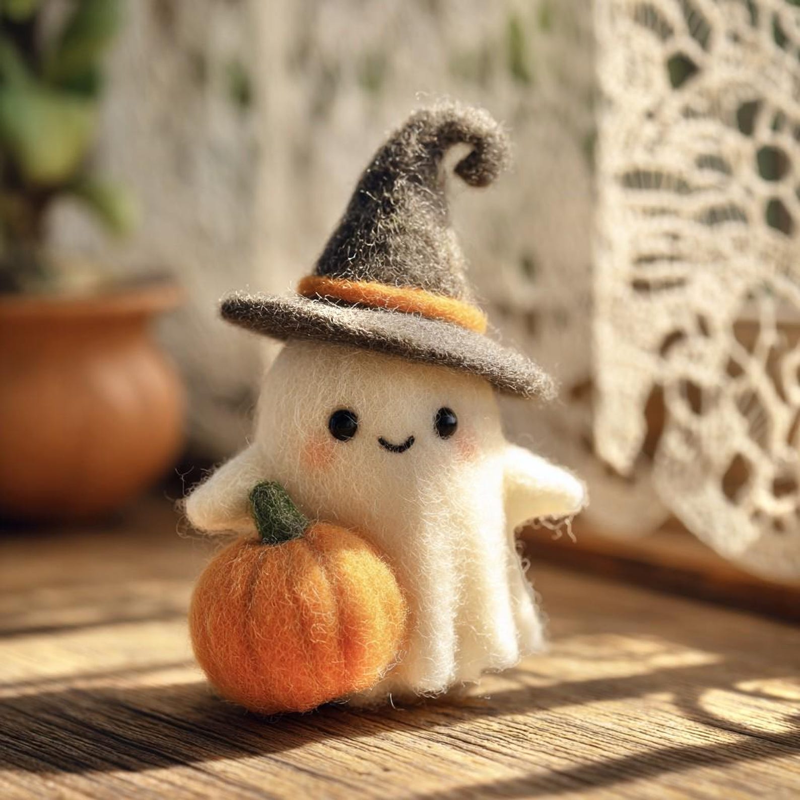 🎃👻Felted Ghost Witch
