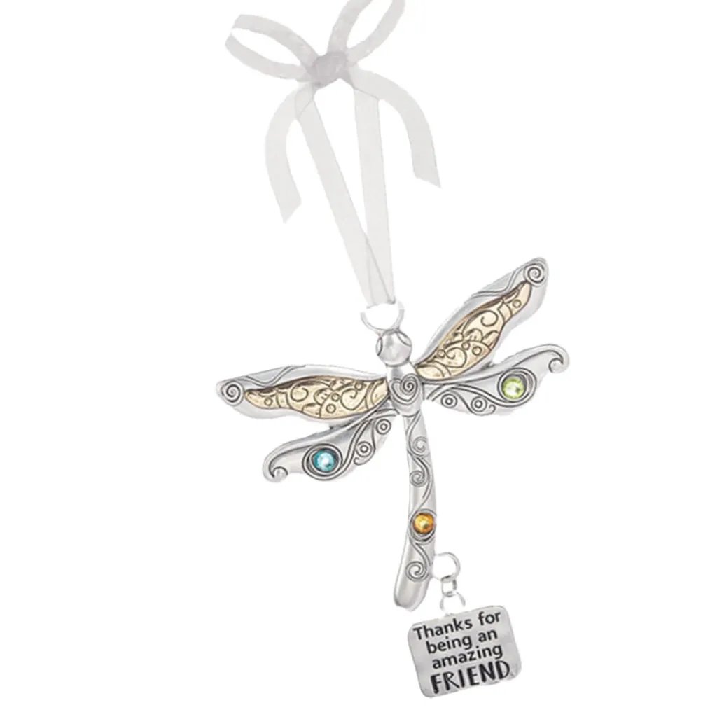 Friendship Dragonfly Ornament With Sentimental Quote -🌟 Gift for Best Friends