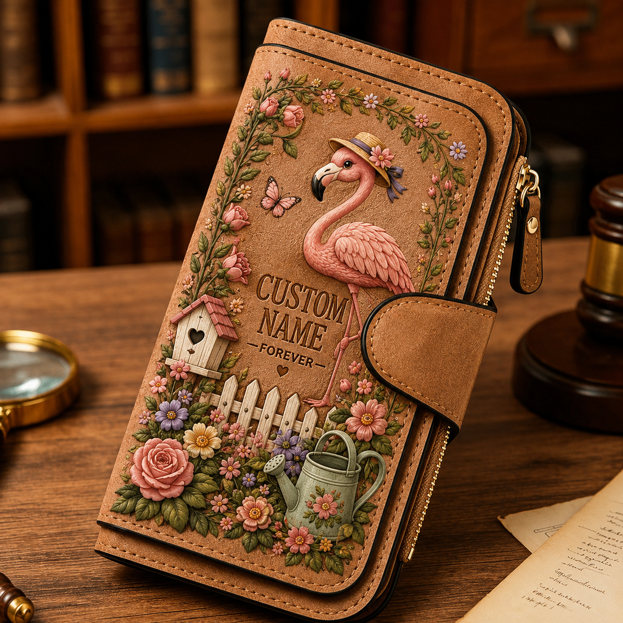 🌸Personalized Garden Embossed Wallet💛✨