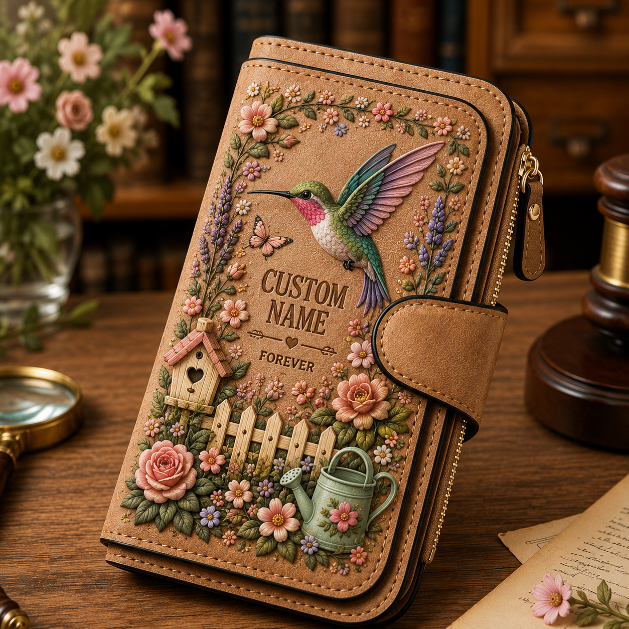 🌸Personalized Garden Embossed Wallet💛✨