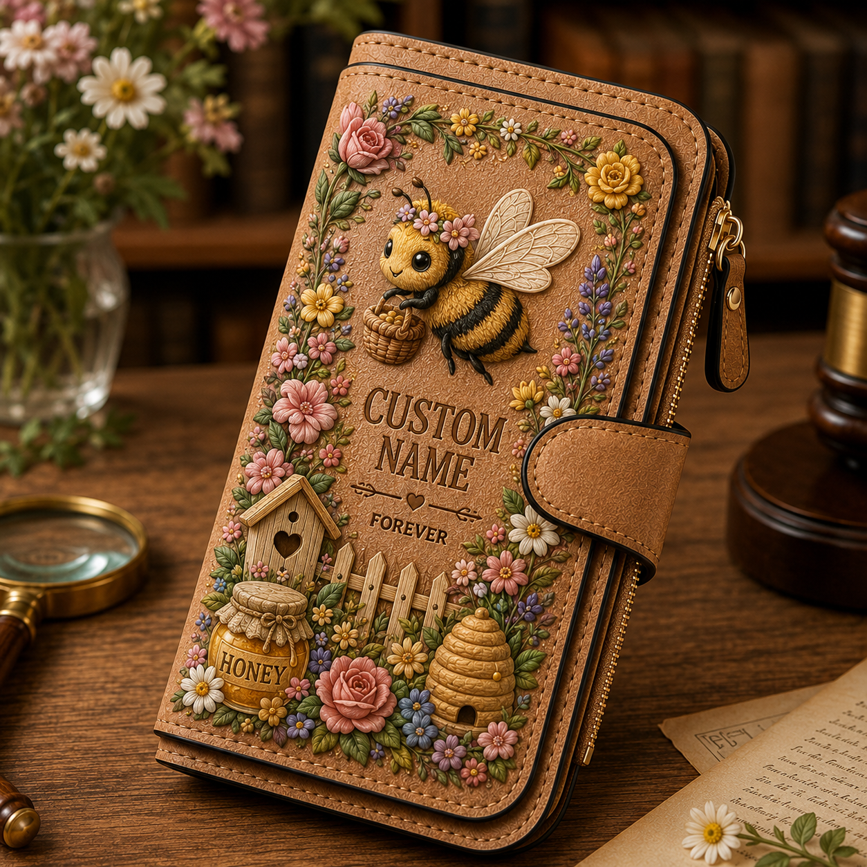 🌸Personalized Garden Embossed Wallet💛✨