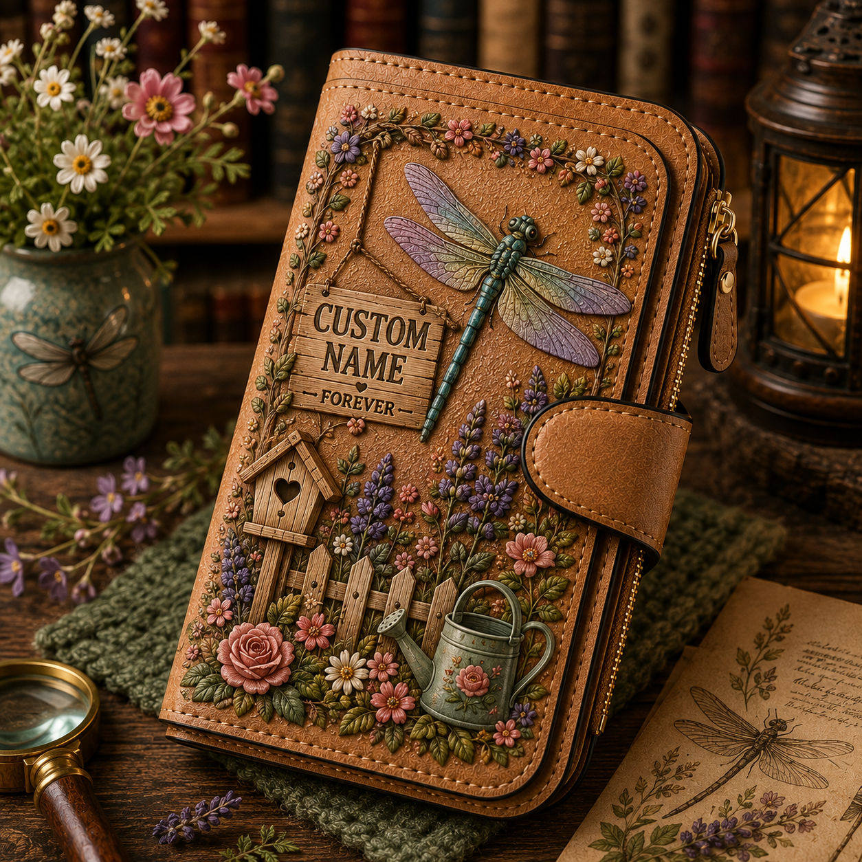🌸Personalized Garden Embossed Wallet💛✨
