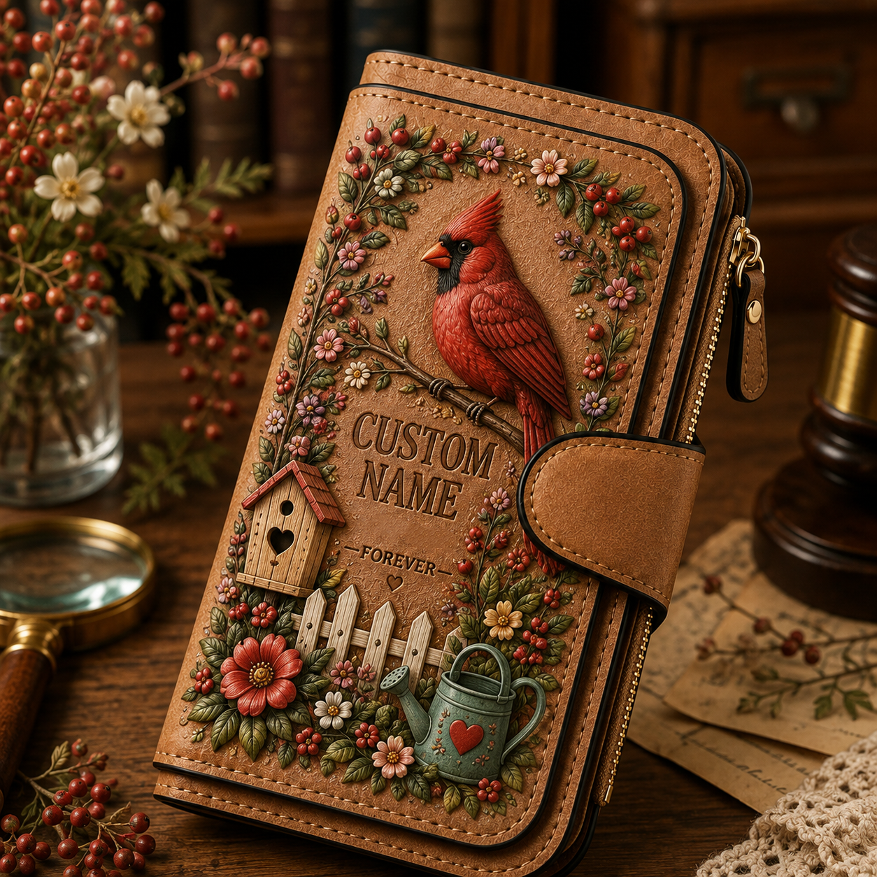 🌸Personalized Garden Embossed Wallet💛✨