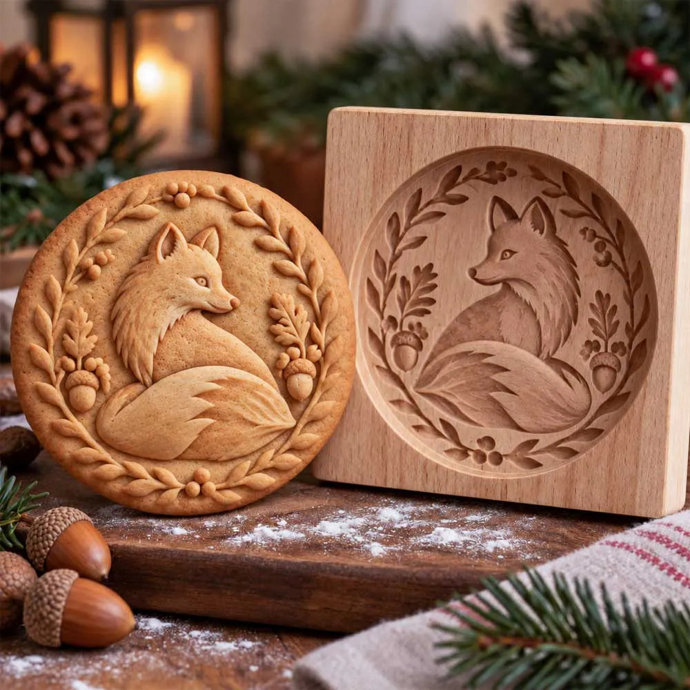 Wooden Woodland Animal Cookie Stamp & Mold 🌲🍪
