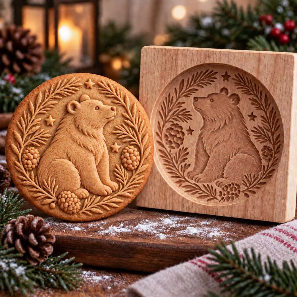 Wooden Woodland Animal Cookie Stamp & Mold 🌲🍪
