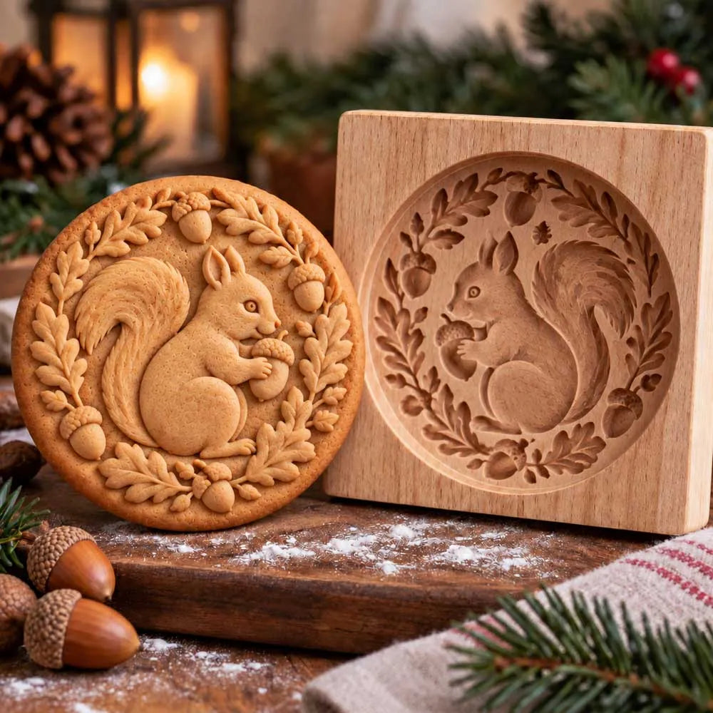 Wooden Woodland Animal Cookie Stamp & Mold 🌲🍪