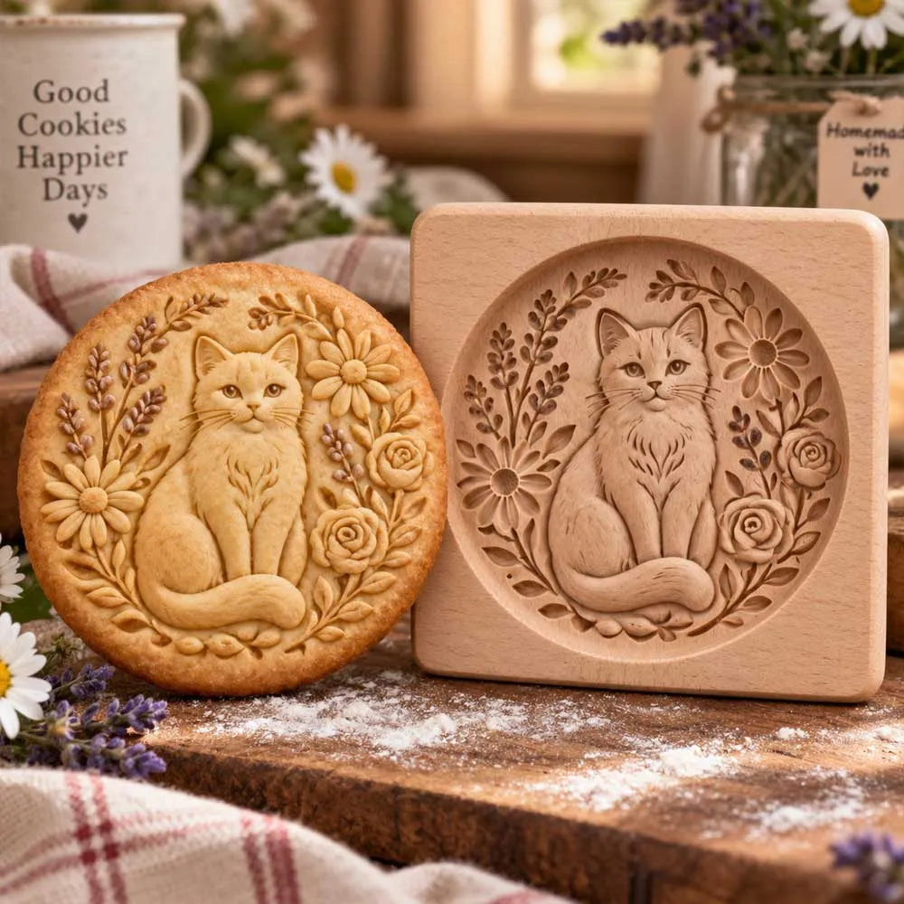 Wooden Woodland Animal Cookie Stamp & Mold 🌲🍪