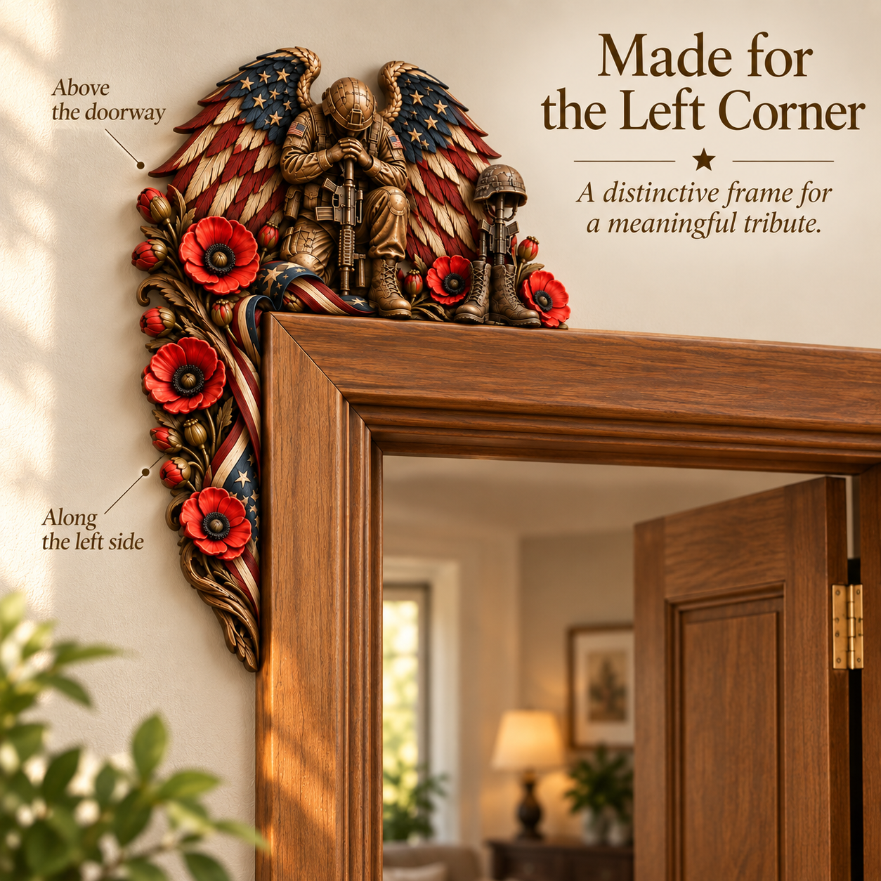 RED Friday & Veteran Memorial Door Corner Decor 🎖️