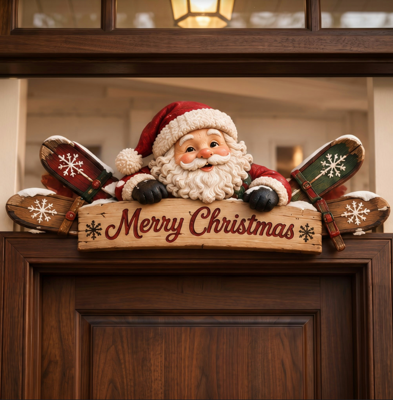 🎄 Rustic Winter Mountain Cabin Door Frame Decor 🎄