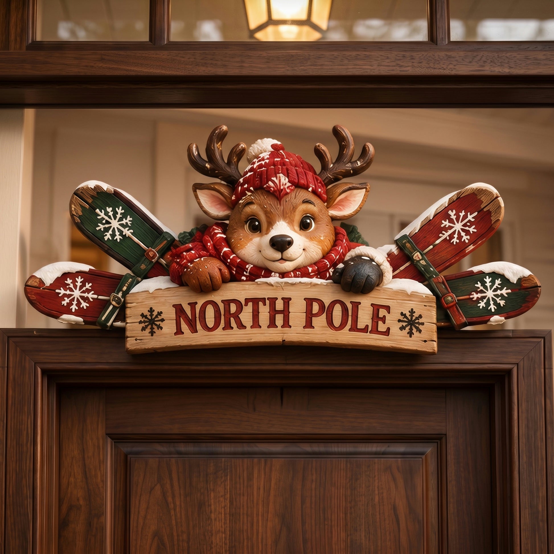 🎄 Rustic Winter Mountain Cabin Door Frame Decor 🎄
